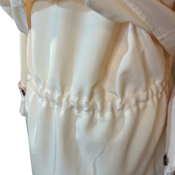 London Fog Womens Buttery Cream Lightweight Button Zipper Jacket Adjustable - L - Picture 8 of 16